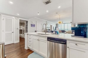 Fridge, microwave, oven, stovetop - Picturesque Gulf-front condo at Waterscape with waterfall & lazy River (Fort Walton Beach)
