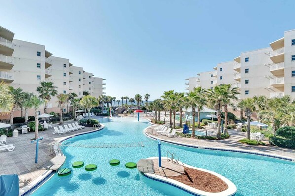 Pool - Picturesque Gulf-front condo at Waterscape with waterfall & lazy River (Fort Walton Beach)
