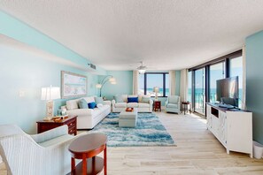 TV, DVD player, offices - Charming & elegant Gulf-front condo w/shared pools, hot tub, gym (Panama City Beach)