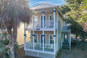 Exterior - Two-story home near the beach with private balconies & on-site pool (Santa Rosa Beach)