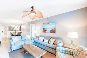 TV, DVD player, offices - 2nd Floor Condo At Waterscape Steps To Beach Lazy River (Fort Walton Beach)