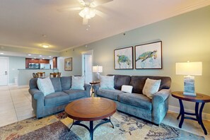 TV, DVD player, offices - 4th Floor Welcoming Condo On Okaloosa Island Steps To Beach Lazy River (Fort Walton Beach)