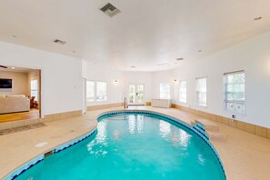 Pool - Two-story getaway with an indoor pool, patio, washer/dryer, & central AC (Panama City Beach)