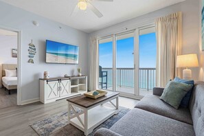 TV, DVD player, offices - Gulf-front getaway with pools, beach access, new floors & appliances (Panama City Beach)