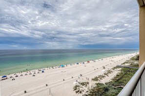 On the beach - 7th-floor Gulf-front beach-view condo with balcony, on-site pools, hot tub, gym (Panama City Beach)