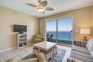 TV, DVD player, offices - Kid-friendly beachfront condo with seasonal beach service, pools & hot tub (Panama City Beach)
