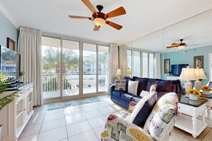 TV, DVD player, offices - 2nd Floor Spacious Condo On Okaloosa Island Waterfall, Lazy River (Fort Walton Beach)