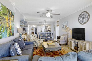 TV, DVD player, offices - Fifth-Floor, Gulf-Front Condo w/ Balcony, Beach Access & Shared Pools/Hot Tub (Perdido Key)