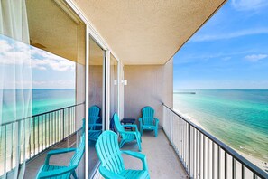 Property grounds - Beach views from the private balcony at spacious Tidewater condominium (Panama City Beach)