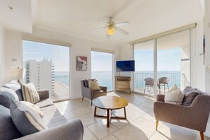 TV, offices - Gulf-front condo near Pier Park w/ on-site pools, hot tubs & fitness center! (Panama City Beach)