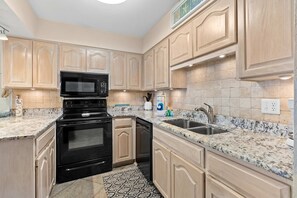 Fridge, microwave, oven, stovetop - 2nd-floor, updated condo with Gulf-front views - short drive to shopping (Fort Walton Beach)