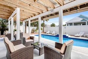 Pool - Stylish dog-friendly home with private pool, ocean view, & high-speed WiFi (Panama City Beach)