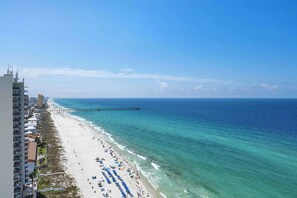 On the beach - Tropical, Gulf front condo w/ a private balcony, shared pool, & hot tub (Panama City Beach)