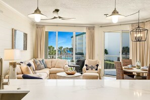 TV - Chic first-floor condo with Gulf & pool view & pickleball - steps to beach (Santa Rosa Beach)