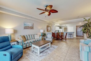 TV, offices - Gulf-front resort condo w/ 2 on-site lagoon pools, hot tubs & beach service (Panama City Beach)