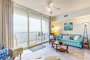 TV, offices - Exquisite Gulf front condo w/shared pool, hot tub &, gym/Roman spa on-site (Panama City Beach)