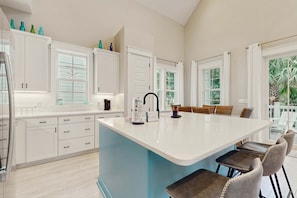 Fridge, microwave, oven, stovetop - Cozy coastal home with private pool, decks and close to beach (Santa Rosa Beach)