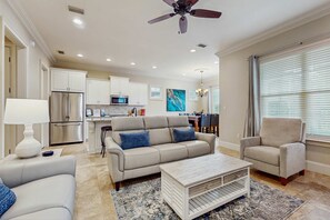 TV, offices - Waterfront retreat with heated pool, tennis, golf, & golf carts (Miramar Beach)