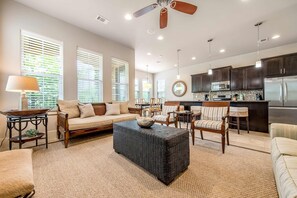 TV, offices - Beach house w/shared pool, on-site golf, and six-seater golf cart (Miramar Beach)