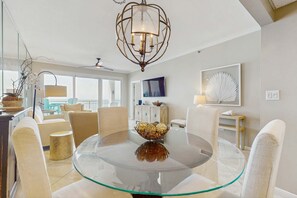 Dining - Open-concept beachfront home with balcony, lagoon pool, beach access, pickleball (Seacrest)