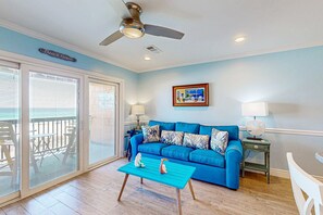 TV, offices - Cozy coastal condo with W/D, shared pool and beach access (Panama City Beach)