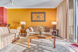 TV, offices - Gulf front Condo w/Views, Shared In/Outdoor Pools, Hot Tub, Gym, High-Speed WiFi (Panama City Beach)
