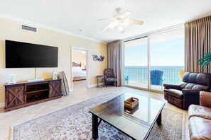 TV, offices - 15th Floor Oceanfront Condo with Shared Pool & Hot Tub, Ocean View, & Fast WiFi (Panama City Beach)