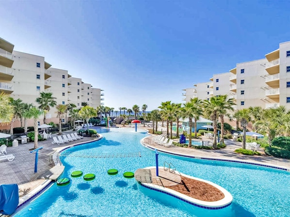 Pool - Spacious, Beach-Chic Condo At Waterscape Steps To Beach Lazy River (Fort Walton Beach)
