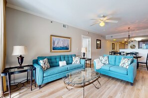 TV, DVD player, offices - 4th Floor Warm, Welcoming Condo On Okaloosa Island Waterfall, Lazy River (Fort Walton Beach)