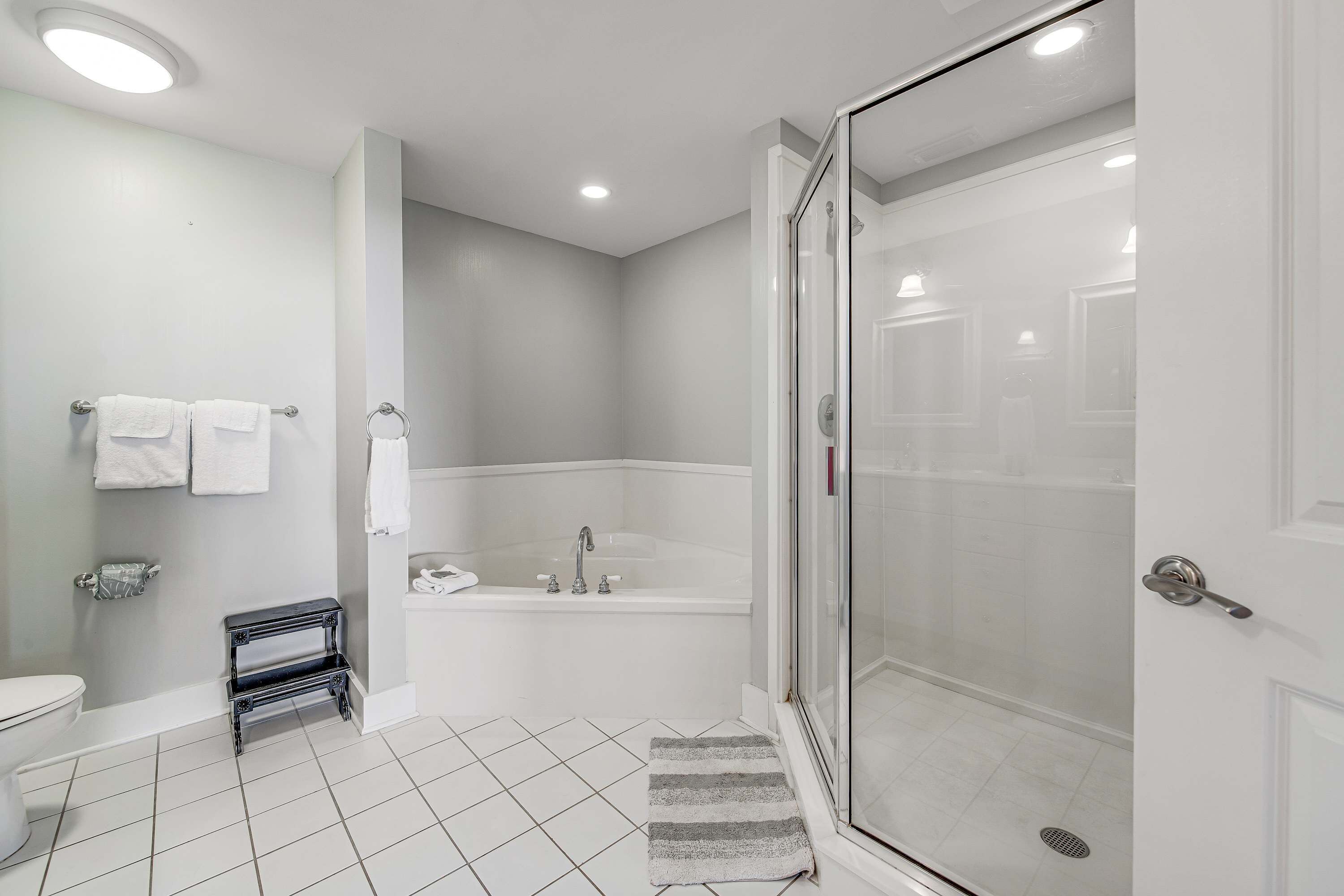 Douche, serviettes fournies