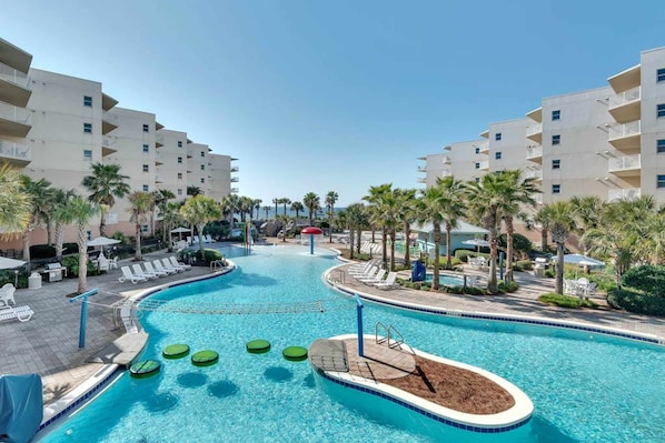 Pool - Picture-Perfect Gulf-Front Condo On Okaloosa Island Playground, 2 Hot Tubs (Fort Walton Beach)