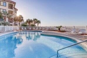 Pool - Lovely beachfront condo with water views from private balcony + shared pool (Miramar Beach)