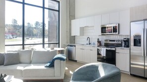Fridge, dining tables - Landing | Amazing 1BD, Gym, Game Room (Chapel Hill)