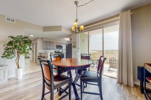 Dining - Bay View Condo with Private Balcony, AC, WiFi & Access to Shared Hot Tubs Pools (Fort Morgan)