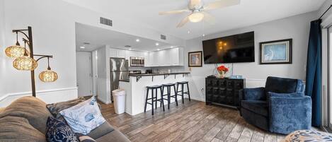 TV, DVD player, offices