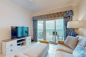 TV, DVD player, offices - Bright & breezy condo with Gulf view, pools & beach access (Gulf Shores)