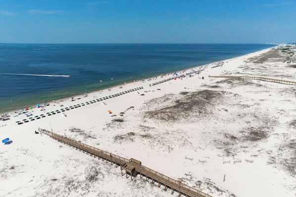 Beach nearby - Duplex home with two-level deck, beach access, hot tub, & balcony (Fort Morgan)