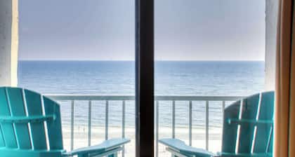 Top floor corner condo with hot tub, pools, gym - great for a couples getaway