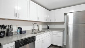 Fridge, dining tables - Landing | Chic 1BD, Gym, Clubhouse (Kissimmee)