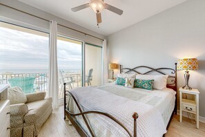 2 bedrooms, iron/ironing board, WiFi, bed sheets - Beachview 6th-floor condo with gulf & beach views, balcony, hot tub, pool, gym (Fort Morgan)