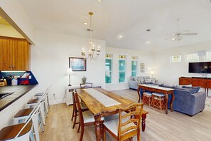 Interior - Two-story home with WiFi, partial ocean views, covered deck, dock, and W&D (Fort Morgan)