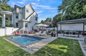 Outdoor pool, a heated pool - Large 6‑Bedroom Home Minutes From MetLife — World Cup 2026 Ready! (City of Orange)