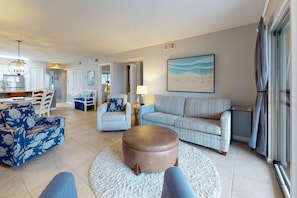 TV, DVD player - Waterfront condo with shared pool & hot tub - walk to dining & beach (Fort Morgan)