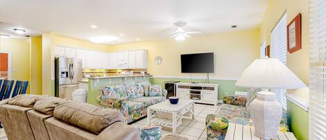 TV, DVD player, offices