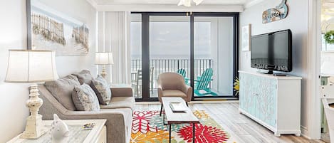 Televisión, reproductor de DVD, estéreo