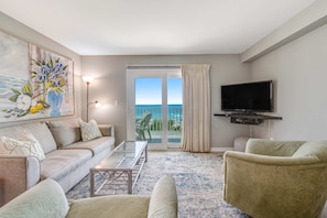 TV, offices - Quaint Gulf front condo with outdoor pool, hot tub, sun deck - central location (Gulf Shores)