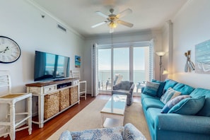 TV, DVD player, offices - Penthouse-level, waterfront condo with epic Gulf-view balcony, pools, & gym (Gulf Shores)