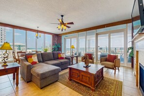 TV, DVD player, offices - Gulf-Front Condo with Shared Outdoor Pool, Private Balcony, Great Views, Central AC (Gulf Shores)