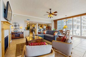 TV, DVD player, offices - Gulf-Front Condo with Shared Outdoor Pool, Private Balcony, Great Views, Central AC (Gulf Shores)