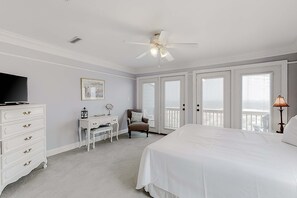 3 bedrooms, iron/ironing board, WiFi, bed sheets - Beachfront home with private balcony, 2 beachside decks, central AC and WiFi (Gulf Shores)